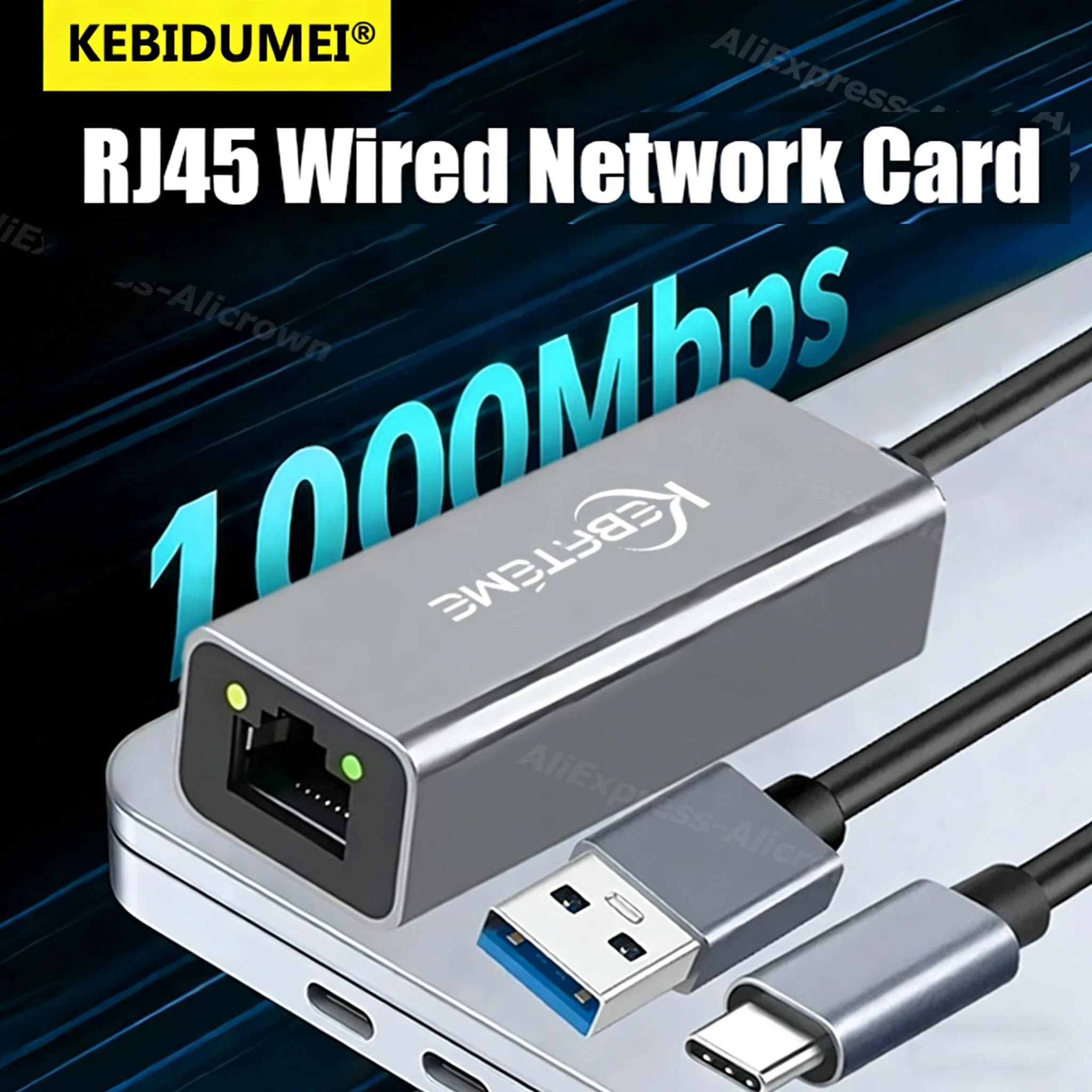 Scheda di rete cablata 10/100/1000Mbps Convertitore adattatore Ethernet Lan da USB 3.0 a RJ45 per PC Windows Laptop Cavo Internet Gigabit
