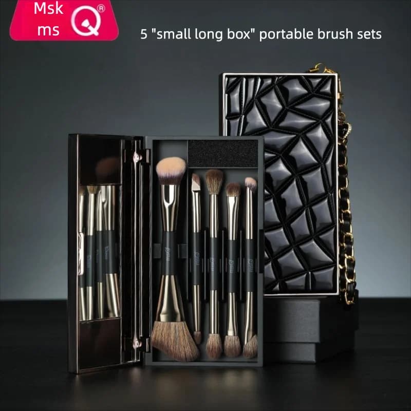 Set of 5 Head MSQ Makeup Brushes, Double Toe, Mini Style, Bottom Brush, Contouring Brush, Umbrella Brush, Naso Brush