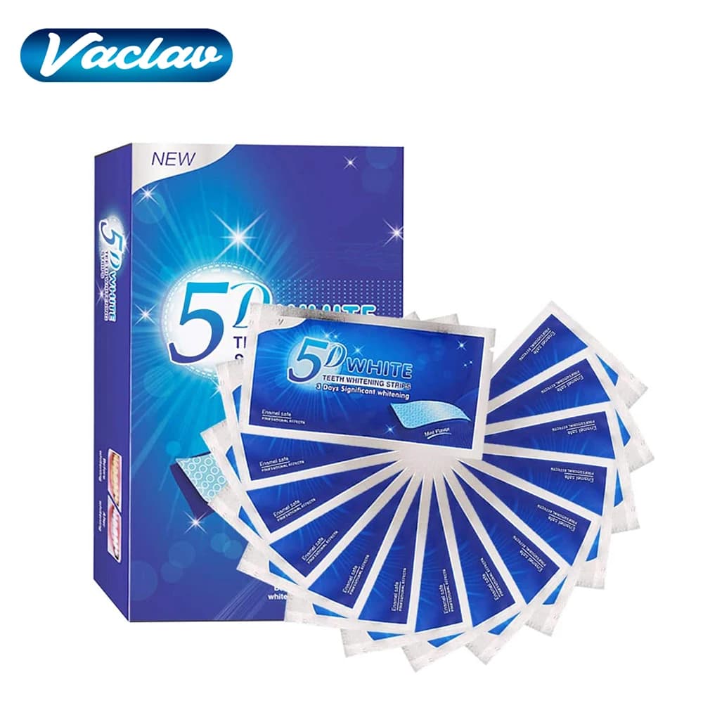 9D White Gel Teeth Cleaning Strips Oral Hygiene Care Double Elastic Teeth Whitening Strips Fake teeth Veneers Teeth Beauty Tool