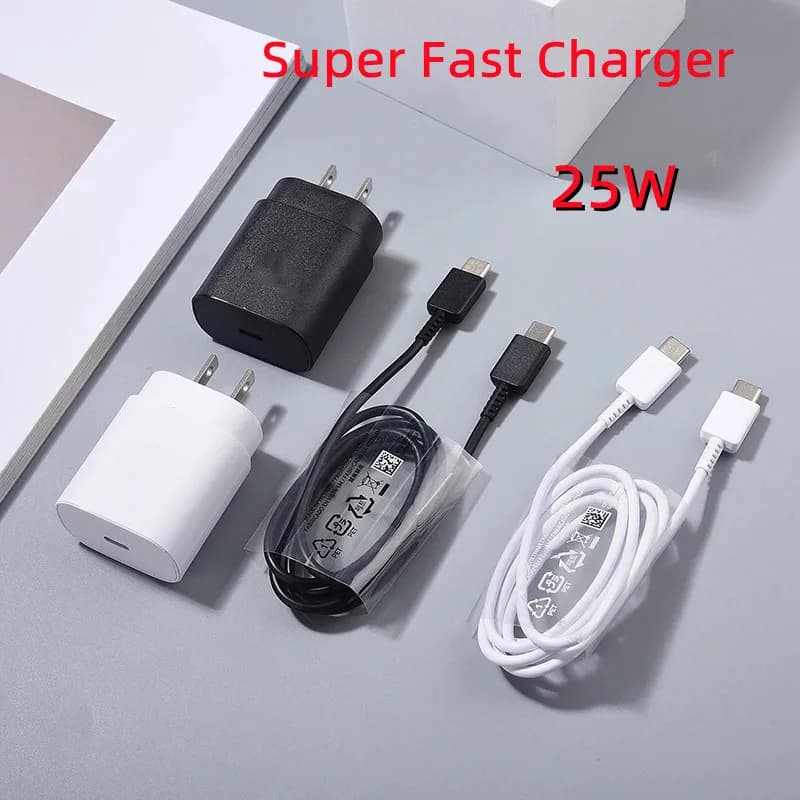 Per Samsung 25W caricabatterie Galaxy S23 FE A73 A13 A53 S22 S21 S20 FE 5G carica Super veloce Usb PD US Chargeur per S24 A54 A52 A72 F52