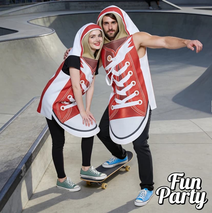 Couple Canvas Shoes Cosplay Costume Set Funny Novelty Party Dress Up Outfit For Stage Performance Carnival Holiday