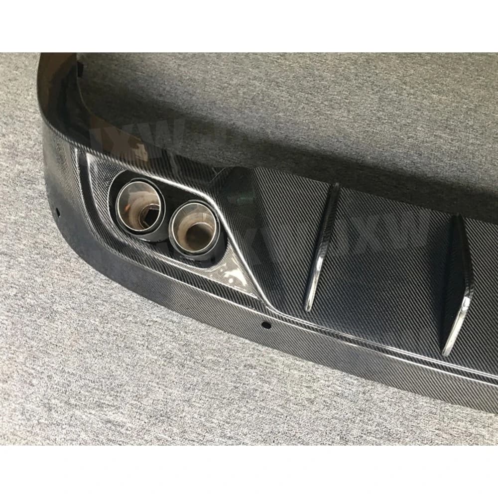 JCHEY Carbon Fiber Car Rear Bumper Lip Diffuser With Steel Exhaust Muffler Tips For Jaguar F-PACE 2016-2018 Back Bumper Guard