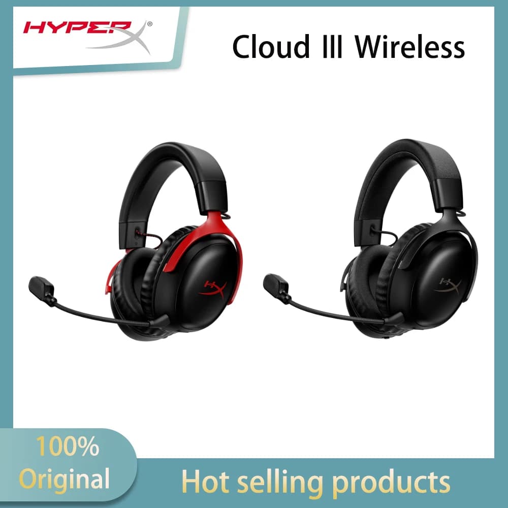 HYPERX Cloud III Wireless Hurricane 3 Black Gaming Headset with Noise-Canceling Microphone, FPS Battle Royale, Compatible