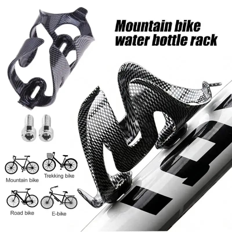 Portaborraccia per Bicicletta in Fibra di Carbonio 3K Super Leggero per Bici da Strada e MTB con 2 Viti