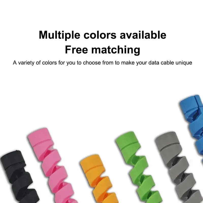 20PCS Silicone Spiral Cable Winder Cable Saver Cover USB Wire Protection For Android Phone Mouse Earphone Date Cord Winder Clip