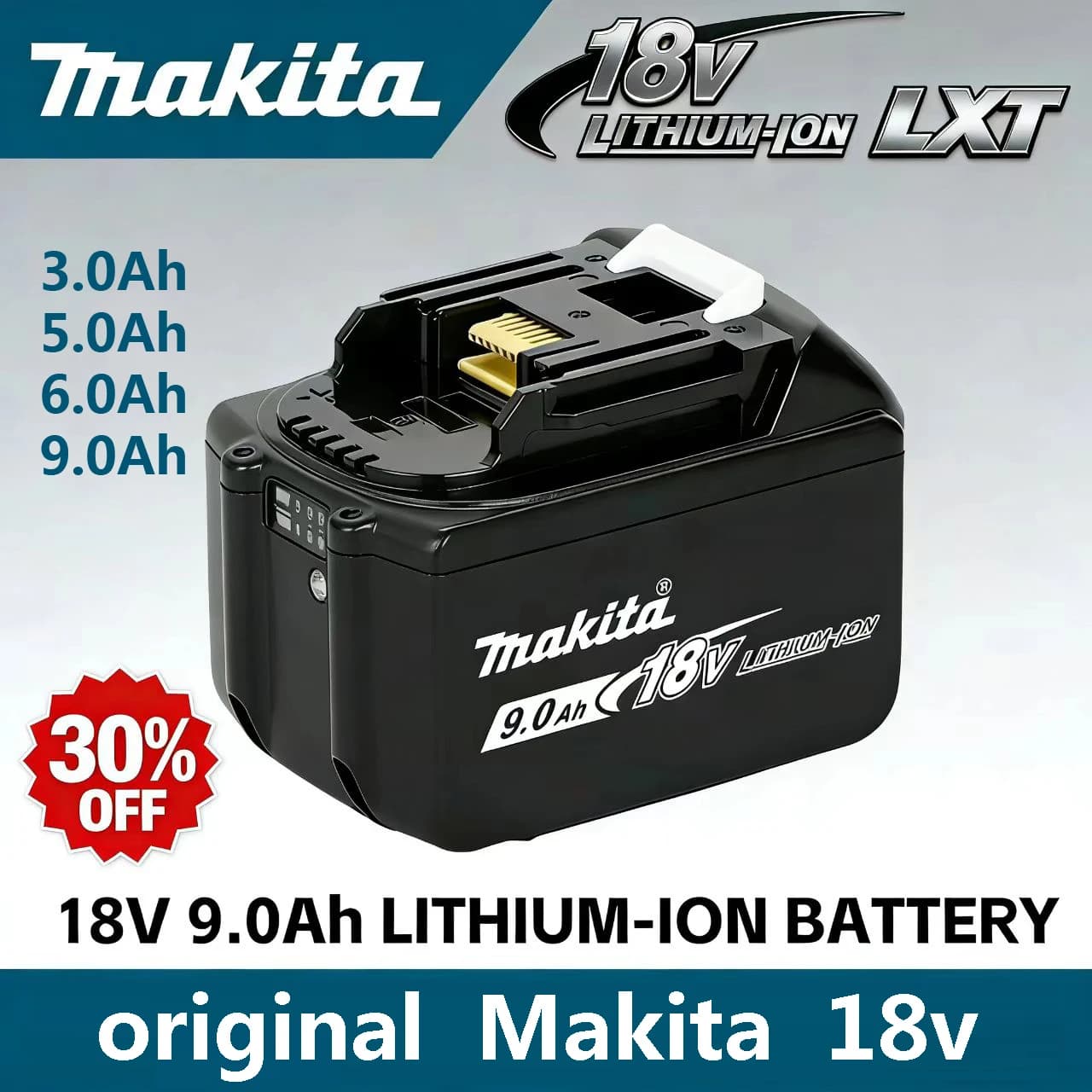 Batteria originale Makita 18V 6.0Ah 9.0AH ricaricabile, batteria per elettroutensili Makita BL1840 BL1830B BL1830B, caricabatterie 18V