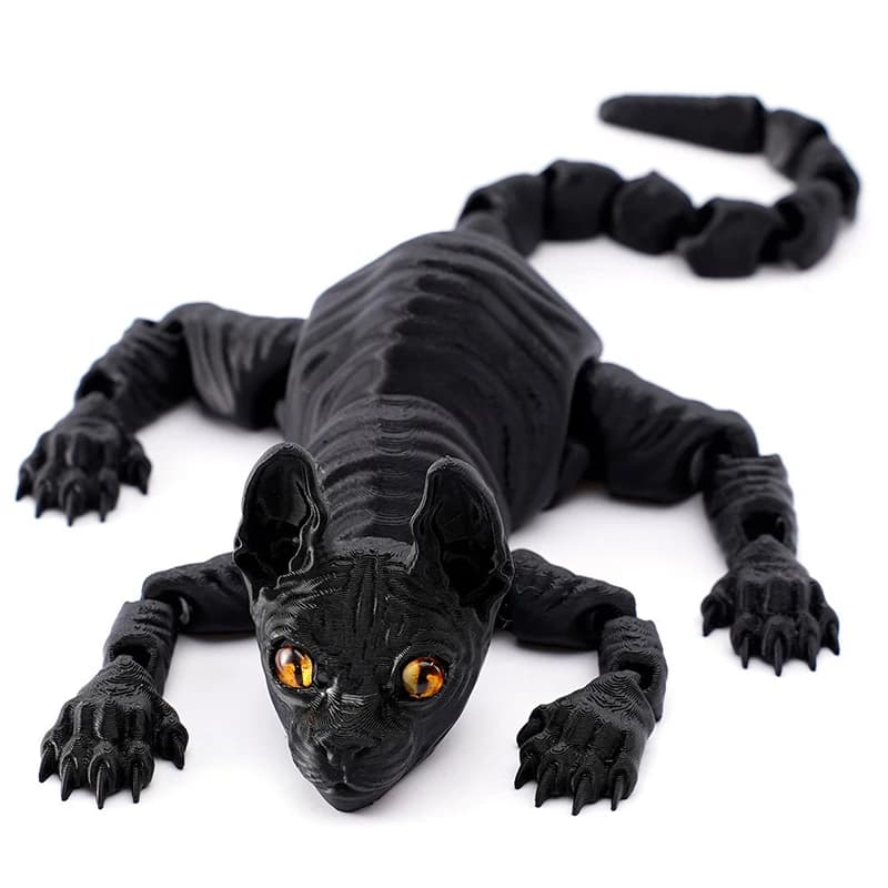 3D Stampato Sphynx Gatto Animali Giocattolo Realistico Statuetta Senza Peli Articolato Gatto Agitarsi Giocattolo per Amante dei Gatti Collezionista Decorazione Della Stanza