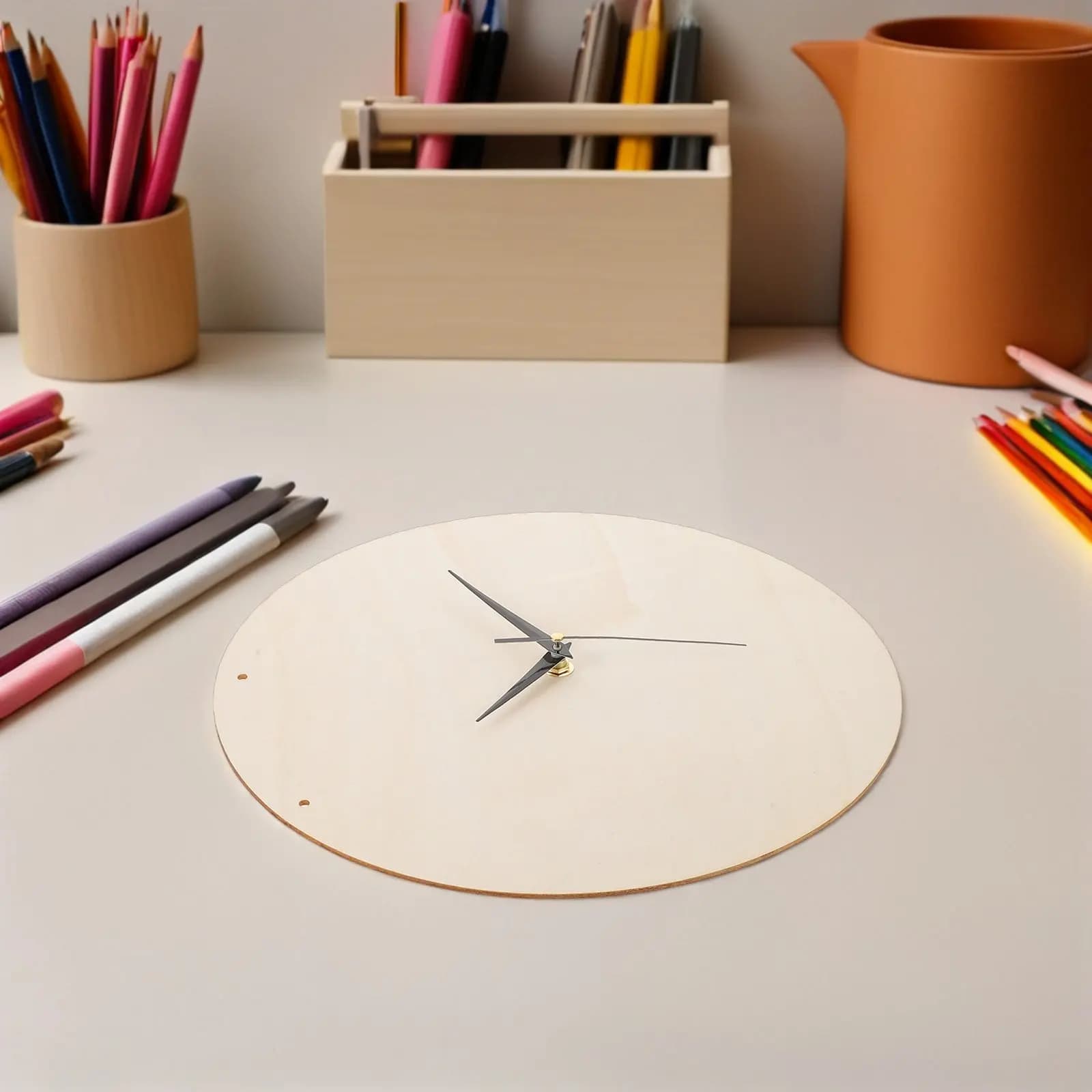2 Set Kit Fai-da-Te per Orologio da Parete con Quadrante in Legno Massiccio e Meccanismo Silenzioso