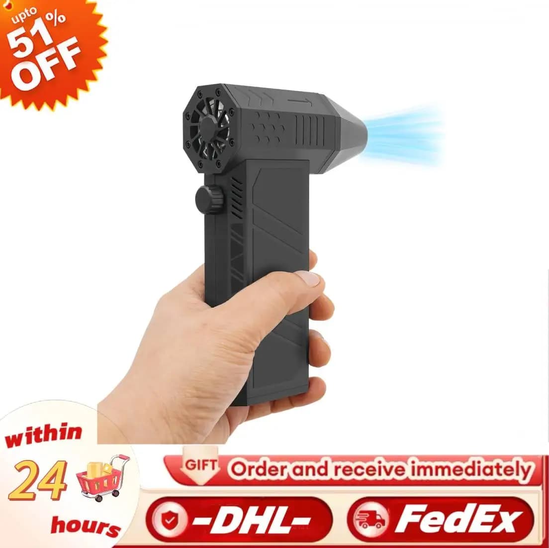 Ventilatore Turbo X6 130000RPM, Soffiatore Turbo Jet Senza Spazzole per Pulizia PC/Tastiera/Casa/Auto, Soffiatore d'Aria