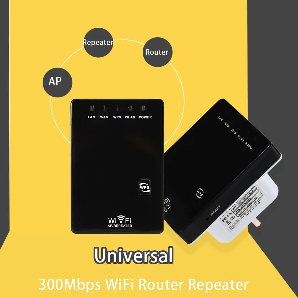 Ripetitore Wifi 300Mbps Mini router wireless Gamma di segnale Extender 2 porte LAN Amplificatore di espansione di rete Wi-Fi 802.11n/b/g