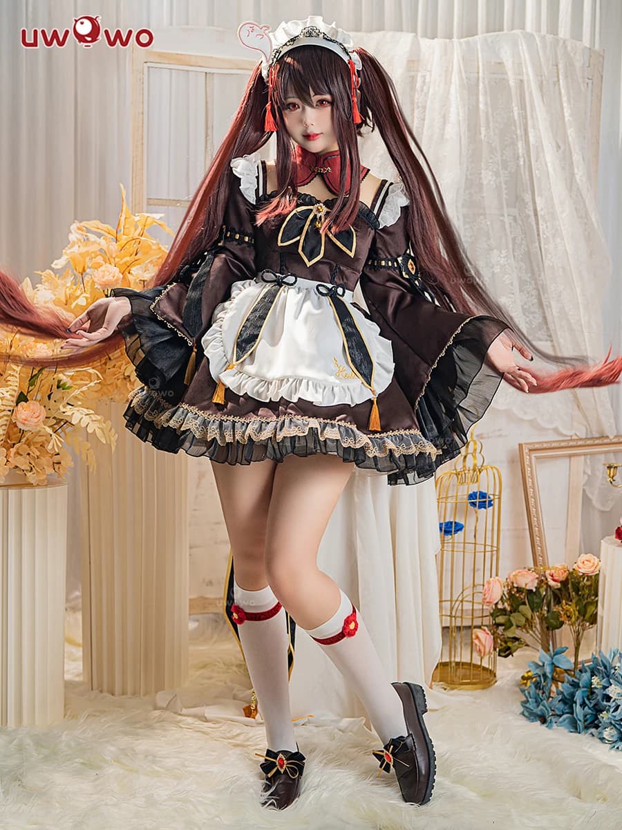 Game Genshin Impact HuTao Cosplay Costume Hu Tao Halloween Maid Costume Christmas Outfit Dress Cosplay 2026