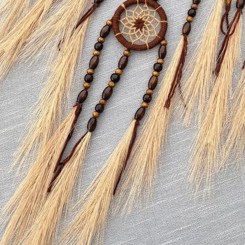 Pampas Grass Dreamcatchers Wall Art Ornament for Enhancing Interior Aesthetic