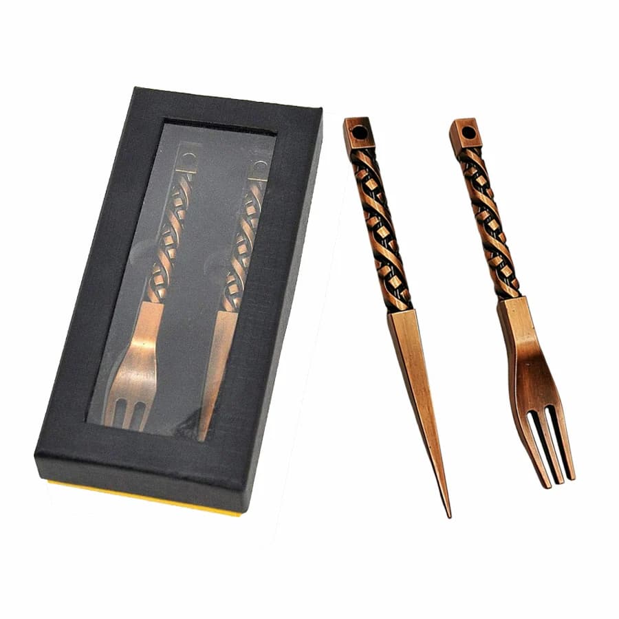 Gift Box Hookah Accessories Metal Braided Handle Shisha Fork Punch Needle Kit 13cm Narguile Chicha Tobacco Piercing Hookah Tool