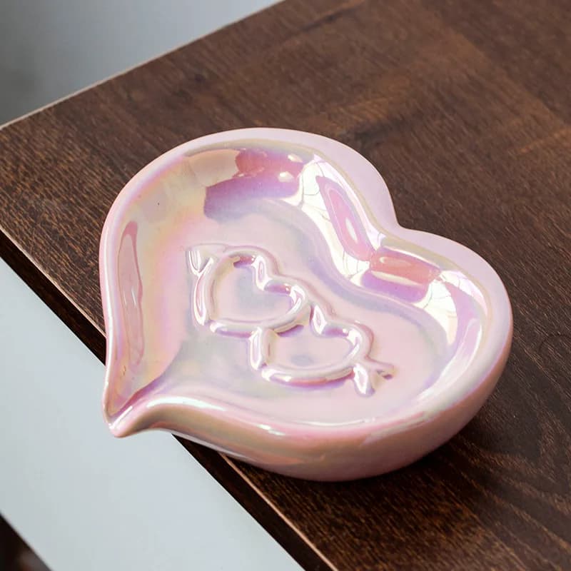 Portasapone in ceramica creativo a forma di cuore stile leggero di lusso impermeabile accessori per il bagno cucina scolapiatti decorazione della casa