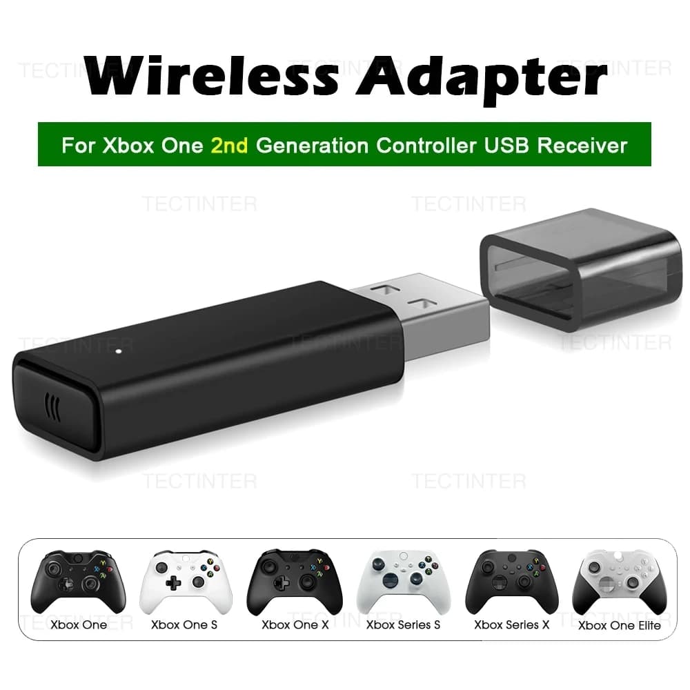 Ricevitore USB di Seconda Generazione per Controller Xbox One e Xbox Series X/S, Adattatore Wireless per PC Windows 7/8/10