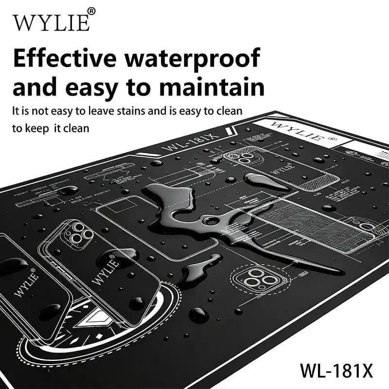 WYLIE WL-181X Silicone Soldering Pad Platform Mat Heat-resistant 500° Magnetic Heat Insulationfor Welding Station Phone Repair