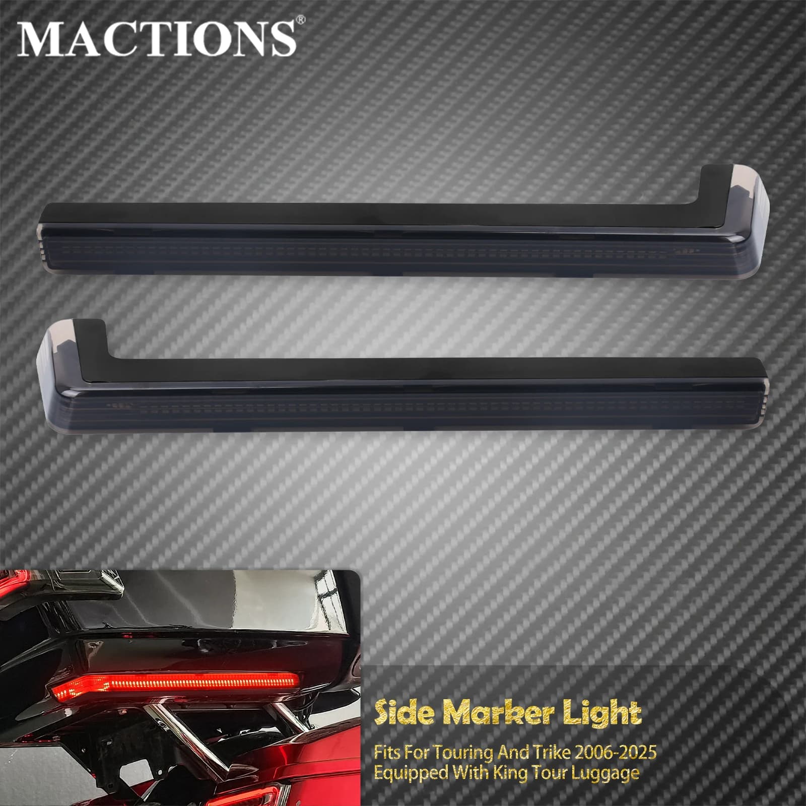 Motorcycle LED Turn Signal Light King Tour Luggage Accent Side Panel Lamp For Harley Touring Road Electra Street Glide 2006-Up