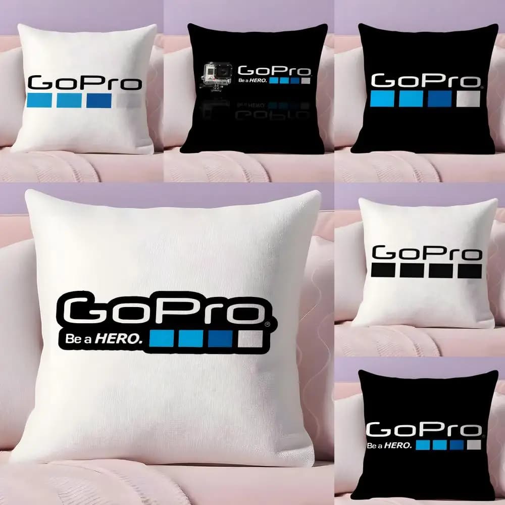 G-Gopros Hero Polyester Racing Car Cushion Cover Plush Fabric Double-Sided Printed Invisible Zipper Sofa Pillow Case Home Decor