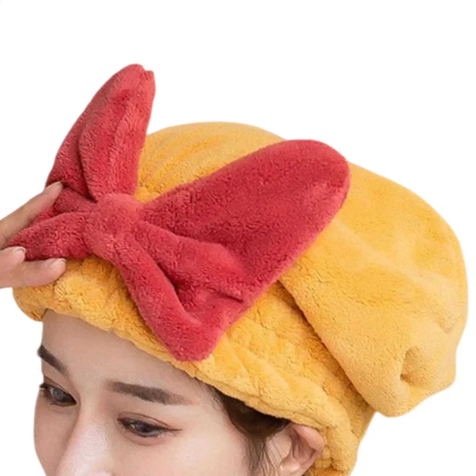 1Pc Asciugamani per asciugare i capelli Avvolgere la testa con fiocco Cuffia da doccia Turbante per capelli Avvolgere il capelli Cuffia da bagno per capelli ricci lunghi e bagnati Asciugatura dei capelli