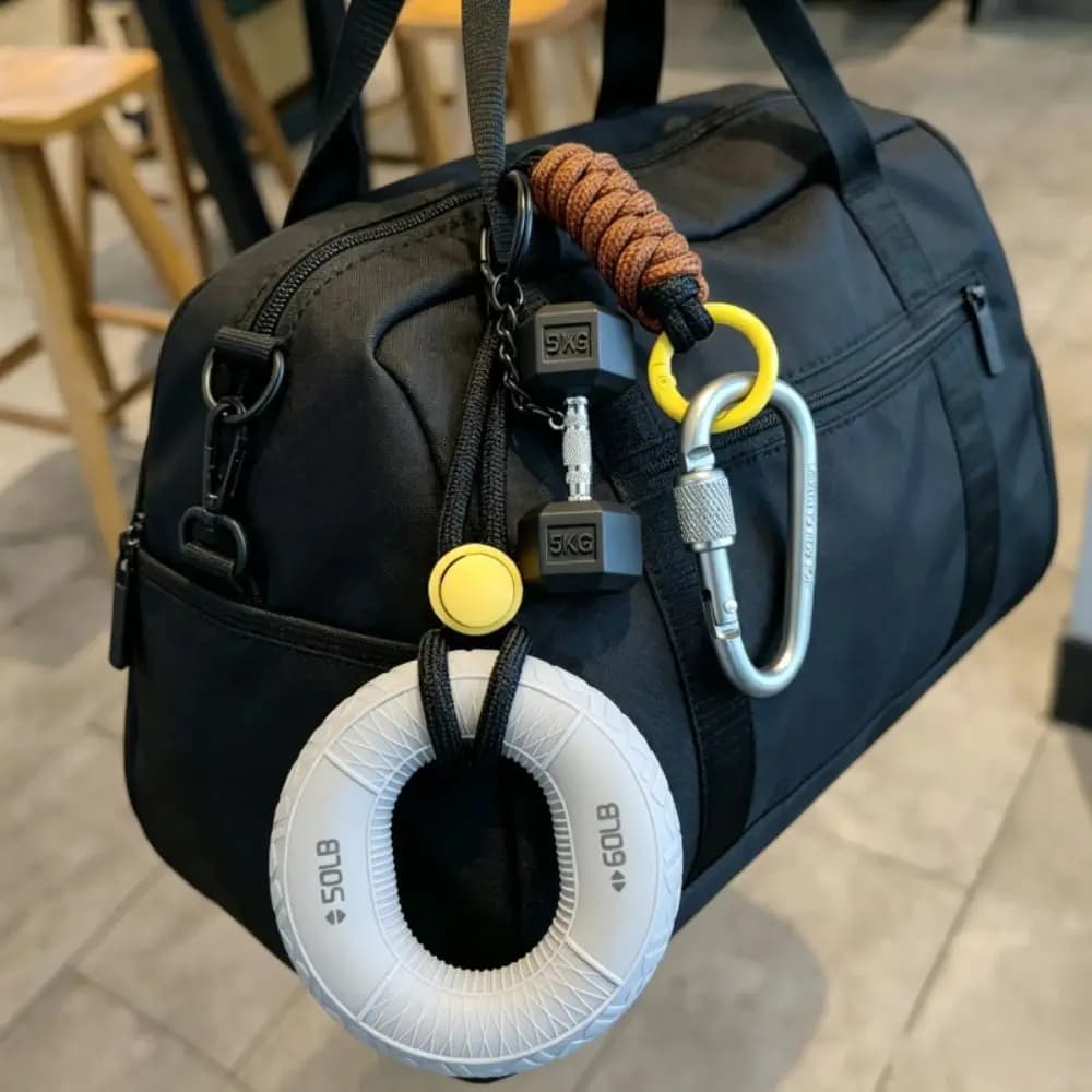 Portable Silicone Fidget Skin-Friendly Lightweight Stress Relief Soft Silicone Screw Lock Carabiner Mini Kettlebell Backpack