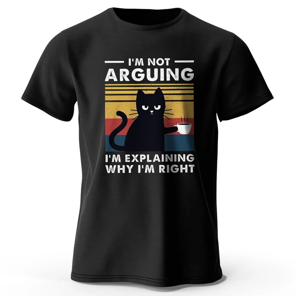 Men's I Am Not Arguing Printed T - Shirt Cotton Oversized Classic Funny Graphic Tees for Men Women Summer Tops Moisture Wicking.