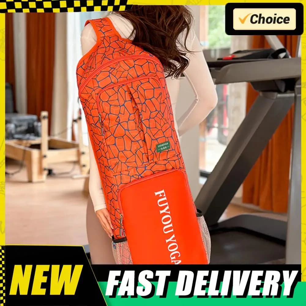 Borsa per Tappetino Yoga Pilates Impermeabile, Borsa Portaoggetti per Tappetino Fitness con Tasca con Cerniera/Tasca a Rete/Maniglia per Donne e Uomini
