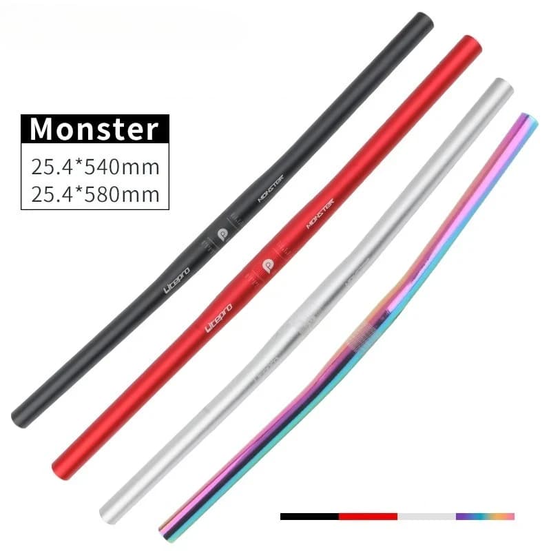 Litepro Monster Bici pieghevole Orizzontale 25.4*540/580mm Manubrio ultraleggero in lega di alluminio Parti di biciclette