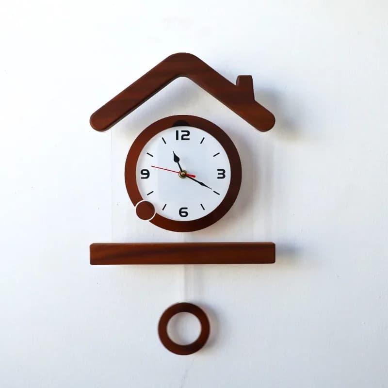 Orologio da parete in legno di lusso decorazione della parete della casa orologio a pendolo design sportivo ultra silenzioso per la modellazione della casa