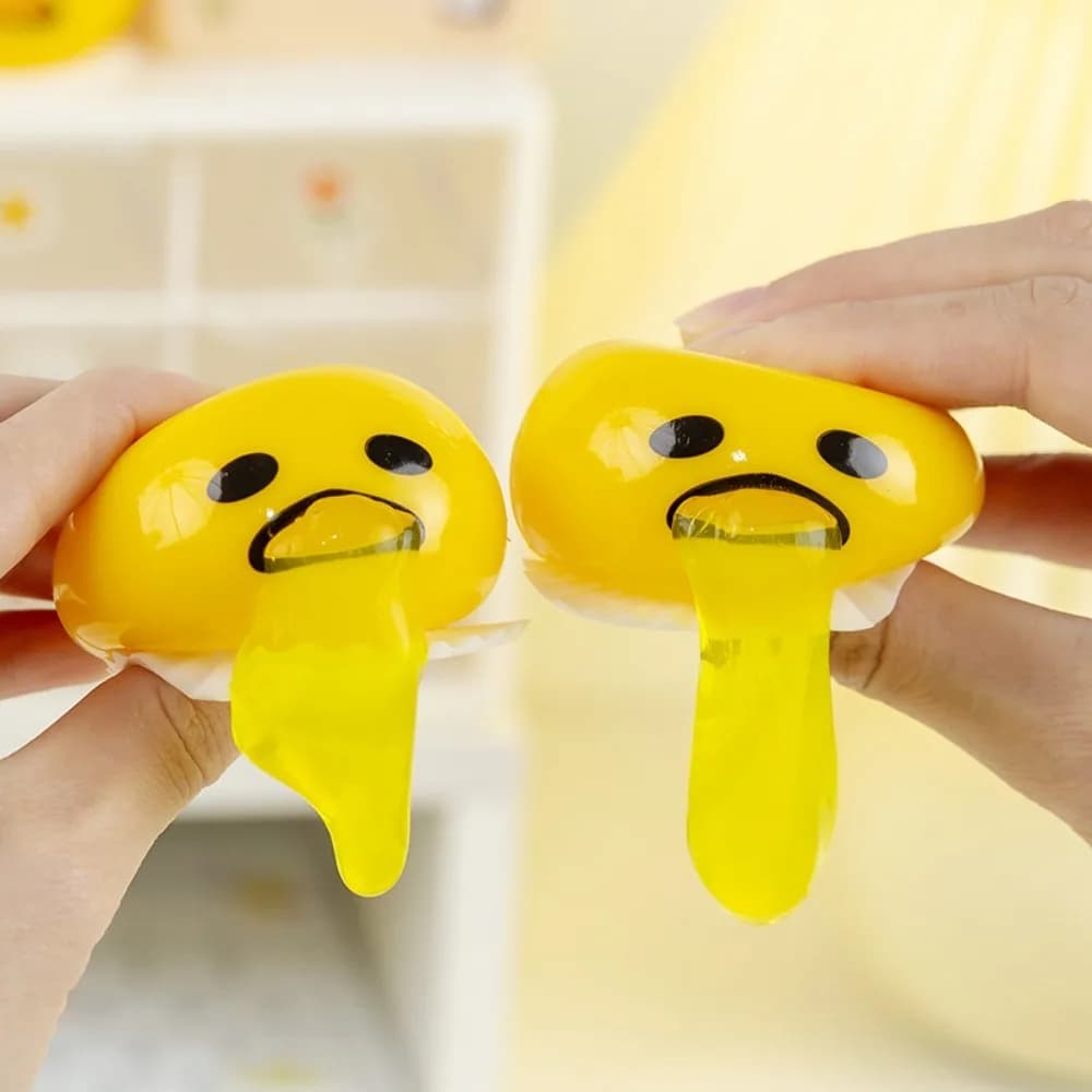 2 pezzi divertente palla antistress con tuorlo d'uovo vomito - giocattolo da spremere per alleviare l'ansia, giocattolo sensoriale squishy per bambini e adulti regalo bavaglio
