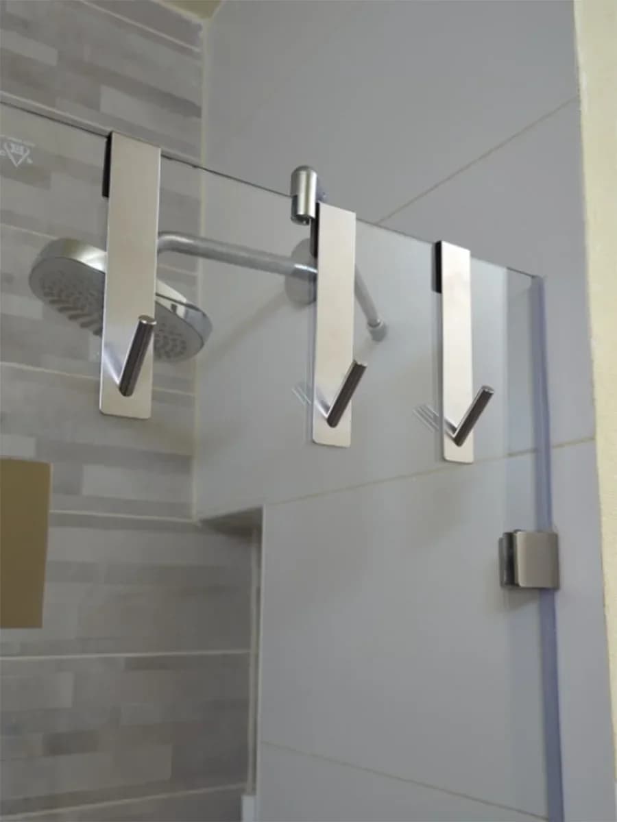 Stainless steel S-shaped bath robe hooks on door glass towel door