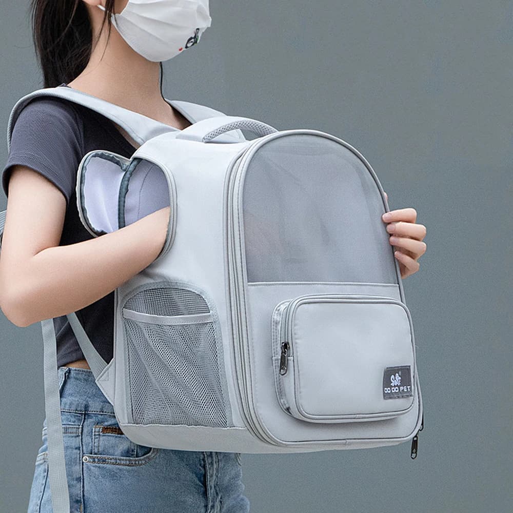 Borsa da trasporto portatile per gatti Zaino pieghevole multifunzione per gattini per animali domestici Grande spazio Capsula Spalla a bolle Zaino per animali domestici Gabbia per tende