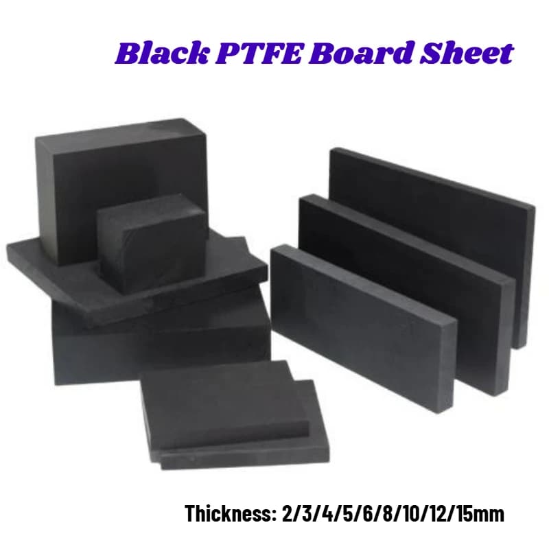 100x100mm~300x300mm Spessore scheda PTFE nera 2/3/4/5/6/8/10/12/15mm Taglio e lavorazione del blocco piastra Polytef antistatico