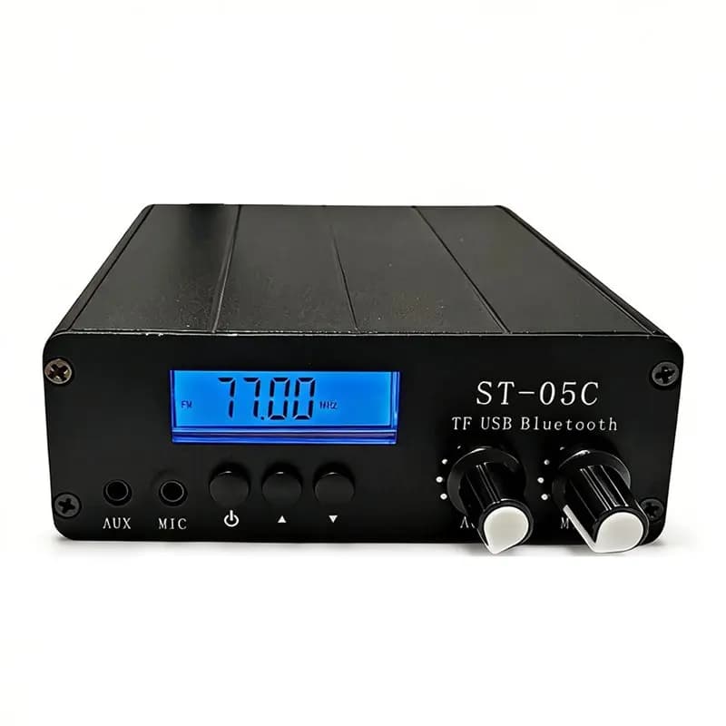 Trasmettitore FM BNVN-ST-05C 0.2W, Trasmissione Audio Wireless, Supporto Bluetooth/USB/Scheda TF/Microfono, Stereo Multifunzione a Basso Consumo