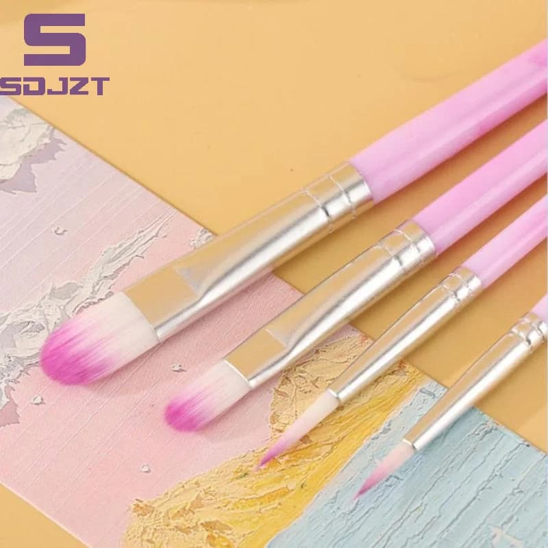 Nylon Hair Paint Brush Set 10Pcs for Acrylic Watercolor Ensures Smooth Paint Flow for Creative Projects
