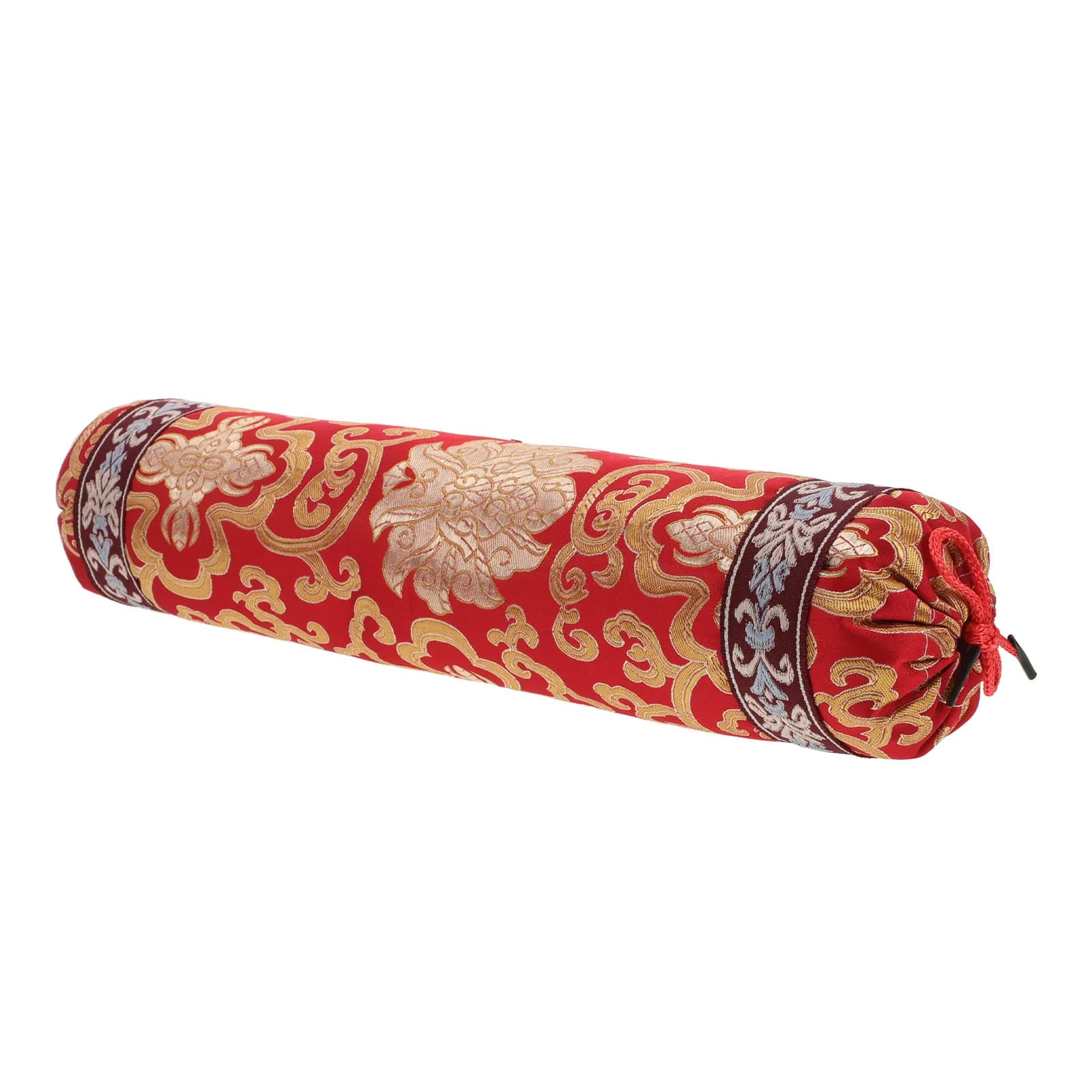 Cuscino Cinese Piccolo Rotondo Traspirante con Guscio di Grano Saraceno, Cuscino per il Collo, Supporto Lombare, Cuscino Decorativo