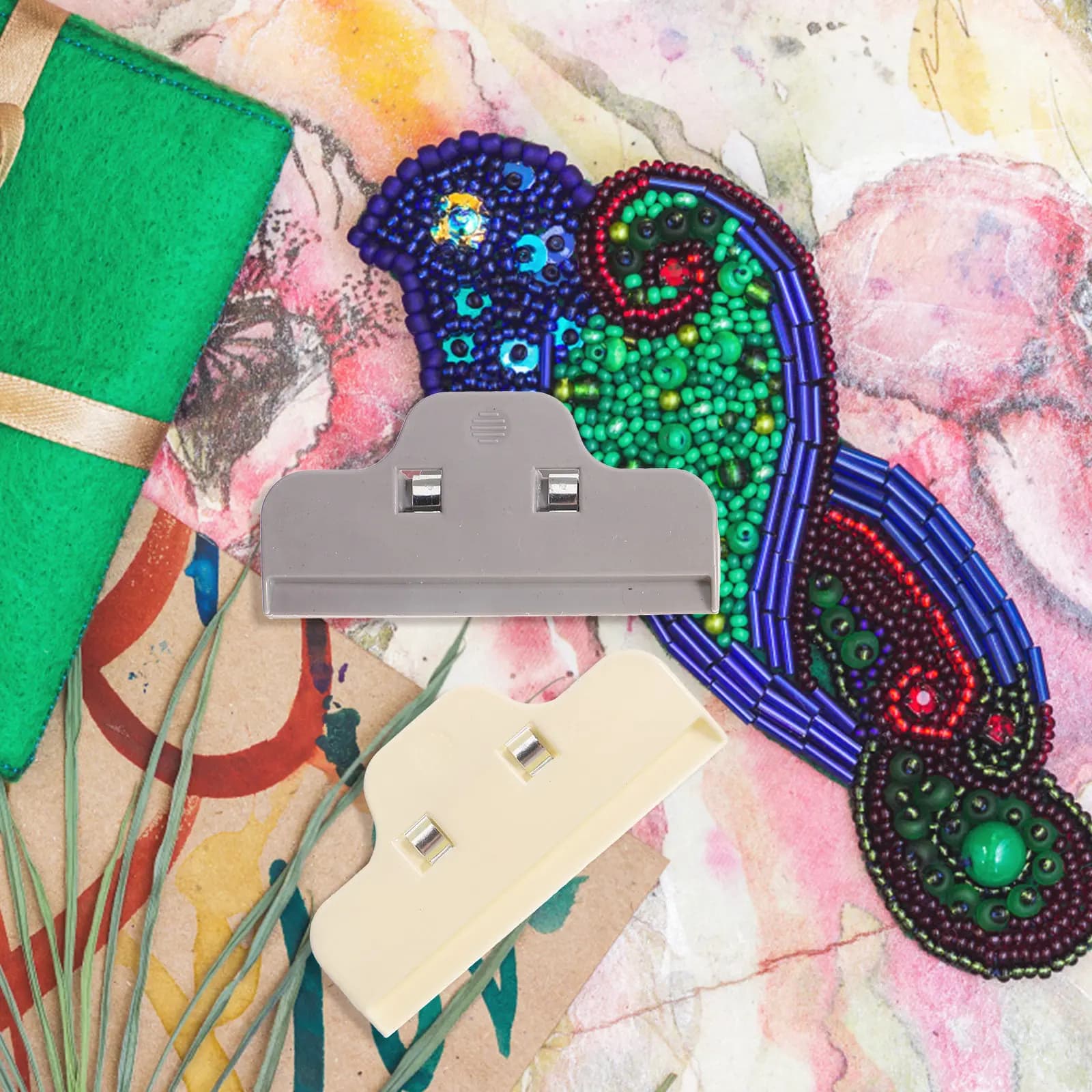 Set di 6 Clip Multicolore per Fissaggio Diamanti, Leggere e Robuste, per Arte Diamantata, Ricamo e Pittura
