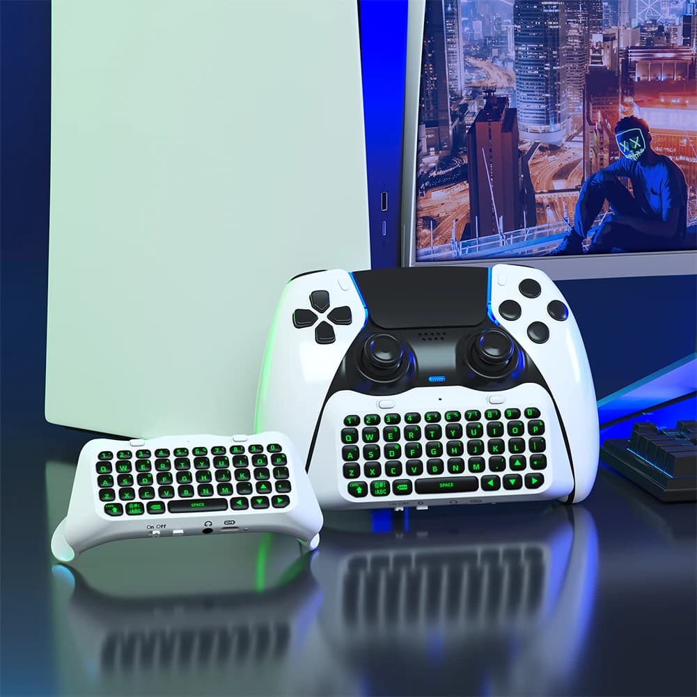 Tastiera controller Tastiera esterna compatibile Bluetooth Retroilluminazione verde Altoparlante incorporato per maniglia PS5 Elite