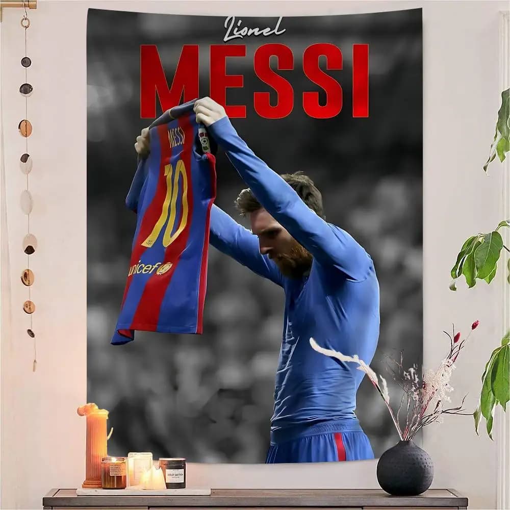 Football Superstar M-Messi DIY Wall Tapestry for Living Room Home Dorm Decor Wall Art Decor