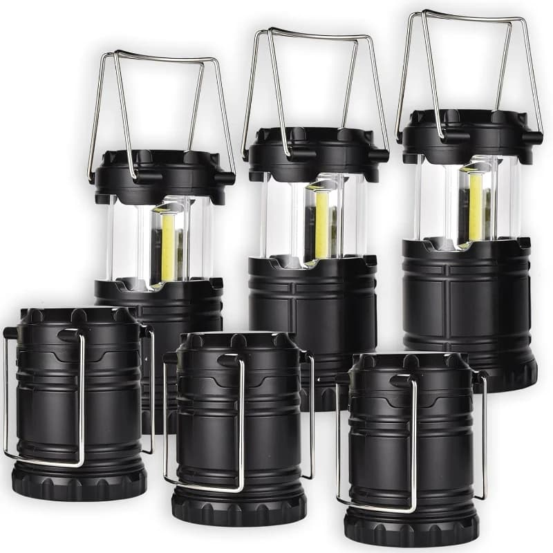LED Camping Lantern Portable Battery Powered Lamp Waterproof Emergency Light for Hurricane Outages Outdoor Collapsible Lanterns