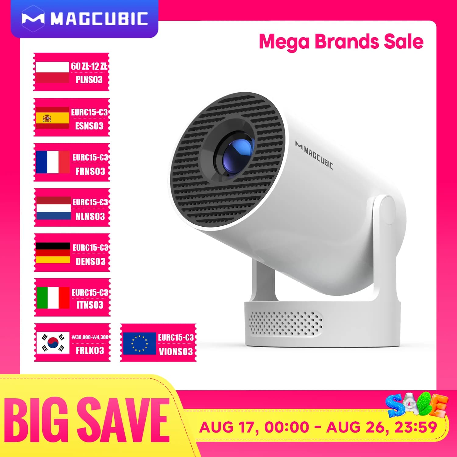 Proiettore Magcubic HY300 Pro 8K Android 14 Dual Wifi6 290ANSI Allwinner H726 BT5.4 1080P 1280*720P Home Cinema Proiettore esterno