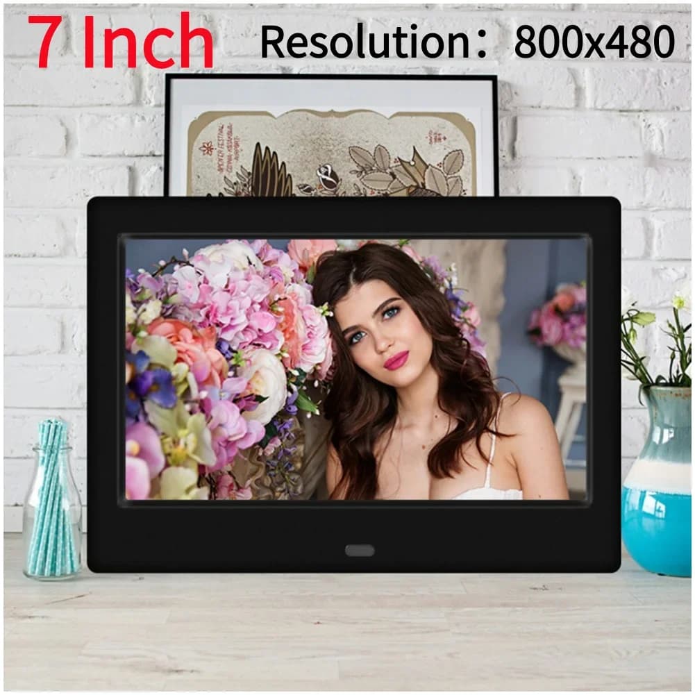 Cornice Digitale HD da 7 Pollici 800x480 con Supporto USB/MMC/SD/MS, Lettore Video e Funzione Smart - Regalo Perfetto