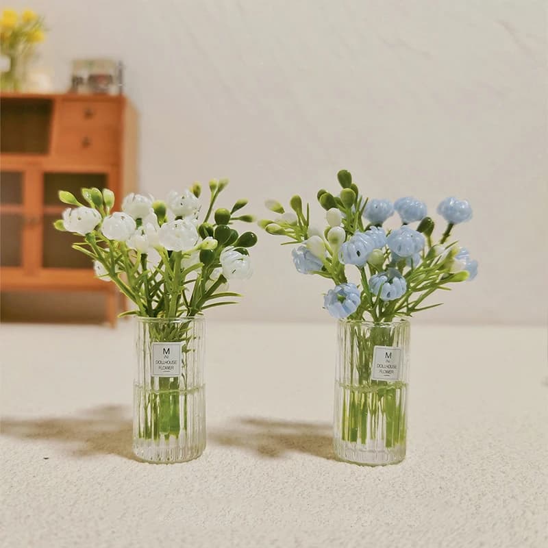 。 Nuovi Fiori da Tavolo, Modelli di Bonsai e Piante Verdi, Ornamenti per Scrivania e Veicoli, Decorazioni in Miniatura 1:12 per Case delle Bambole, Bouquet e Piante in Vaso