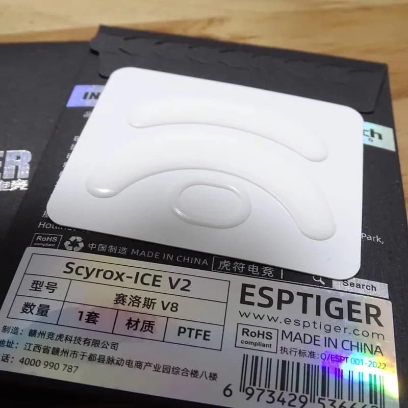 1 Confezione Originale di Pattini per Mouse Esptiger ICE V2 per Mouse SCYROX V6 / V8, Piedini in PTFE Bianchi per Esports