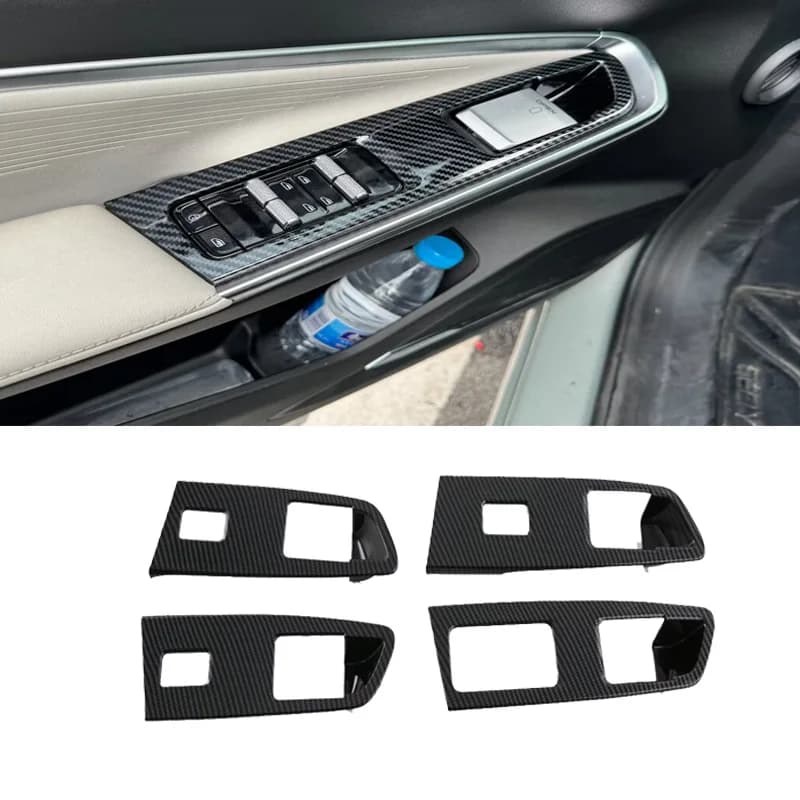 Per Geely Cityray 2024 2025: Accessori per il rivestimento del pannello di controllo con pulsanti per il sollevamento dei finestrini in fibra di carbonio
