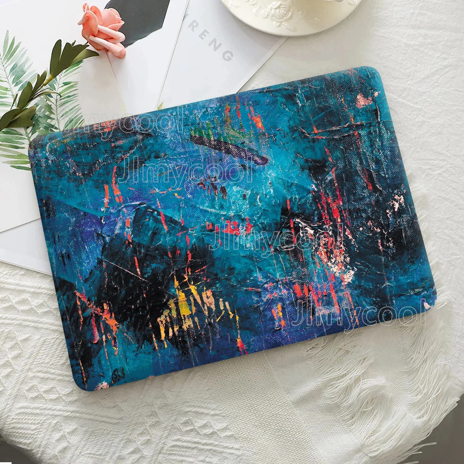 Fai da te 1 set di 2 pezzi pellicola protettiva per laptop con resa laterale colorata autoadesiva rimovibile adesivo decorativo per laptop