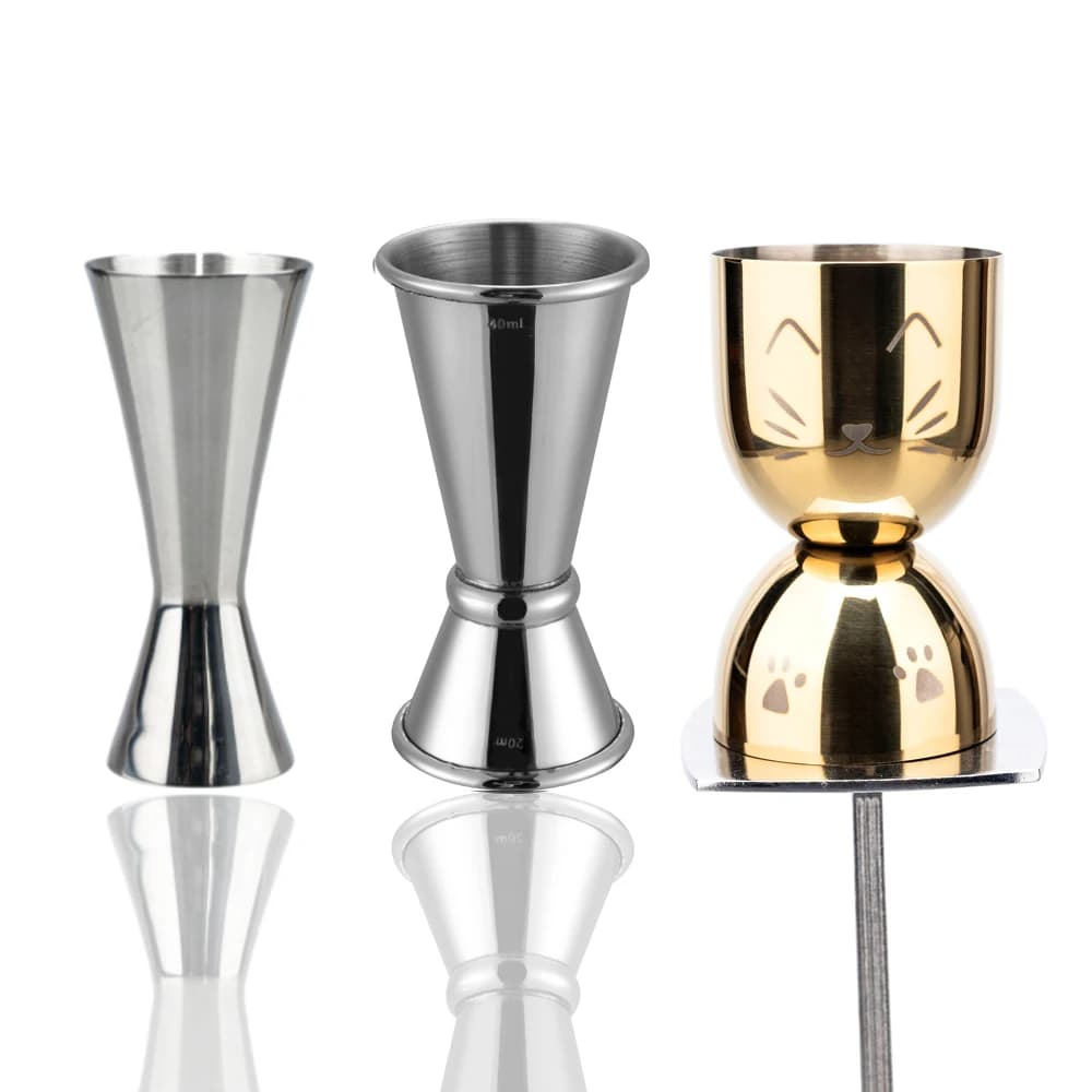 Doppio jigger in acciaio inossidabile per cocktail barista Jigger 20ml 40ml Cocktail Shot Misurino Jiggers Bar Accessori