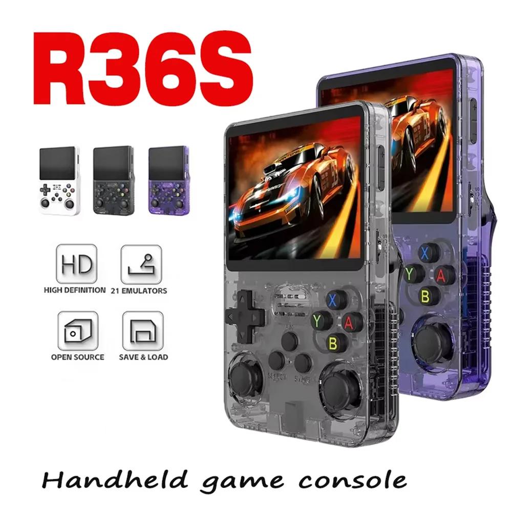 Play console Retro R36S Linux System 3.5 Inch IPS Screen 64G 20000+ Consoles Pocket Gift for Family