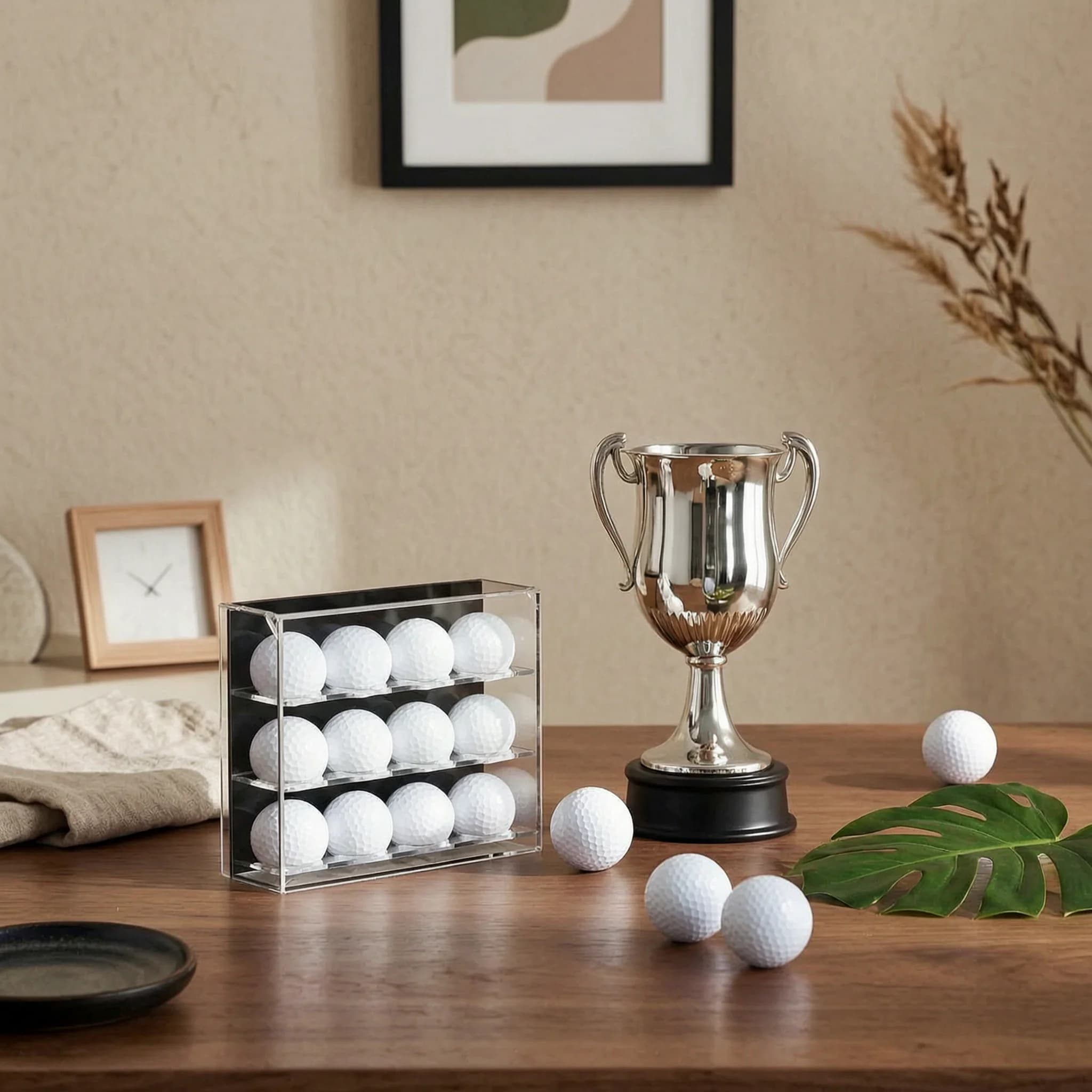 Acrylic Golf Ball Display Case Layered Golf Ball Display Case Hinged Transparent