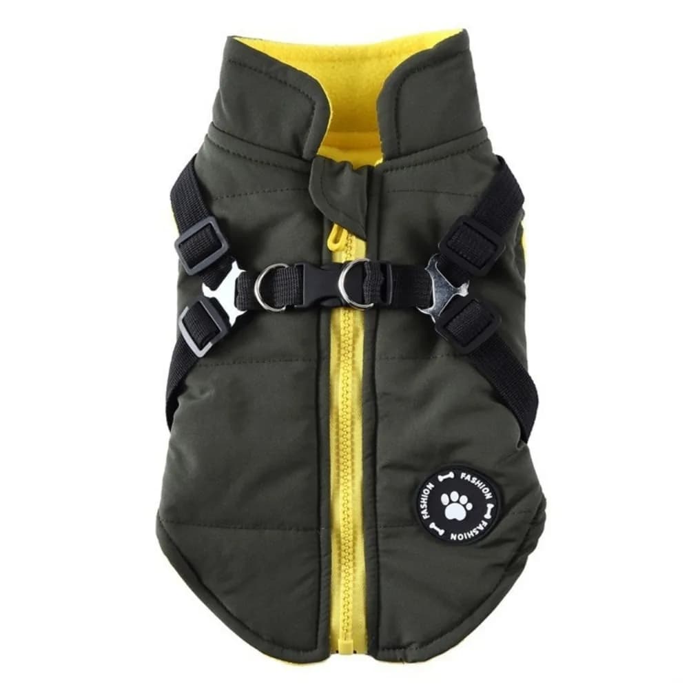 Piumino per cani regolabile Piumino per cani Caldo addensato Abbigliamento invernale per cani Antivento con imbracatura Giacca per cani invernale