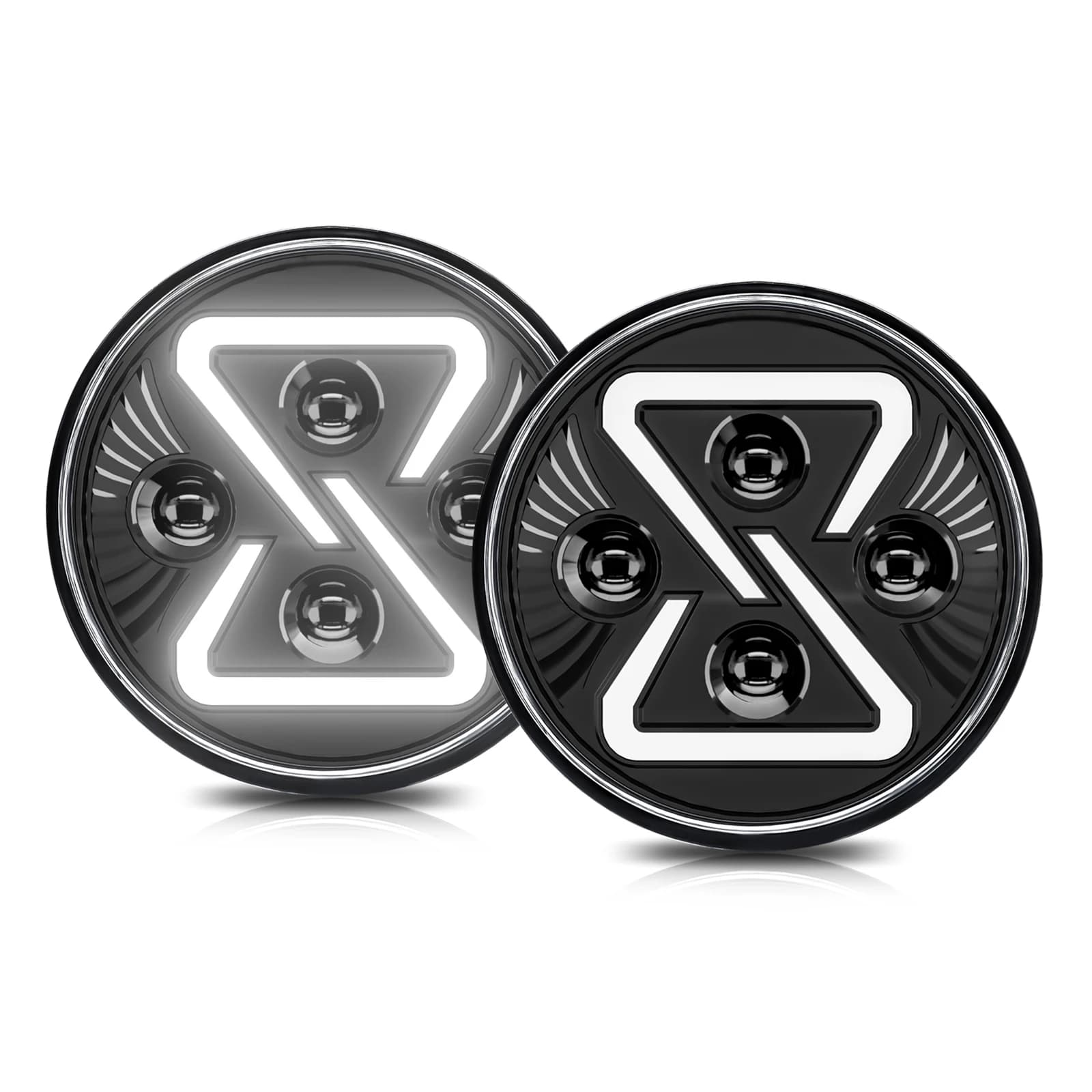 . 2 PCS 7 Inch Waterproof Round Car LED Headlights Motorcycle Headlamps - High Low Beam DRL Turn Signal Replacement for Jeep